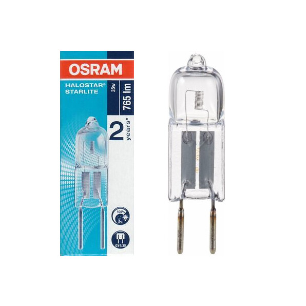 OSRAM Halostar GY6.35 35W 12V Capsule Halogen Lamp, Warm White 2900K with Superior Light Intensity for Accent and General Lighting Needs